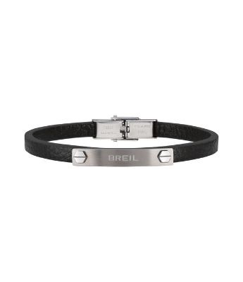 BREIL BRACCIALE BRIDGE IN PELLE NERA E ACCIAIO TJ3096